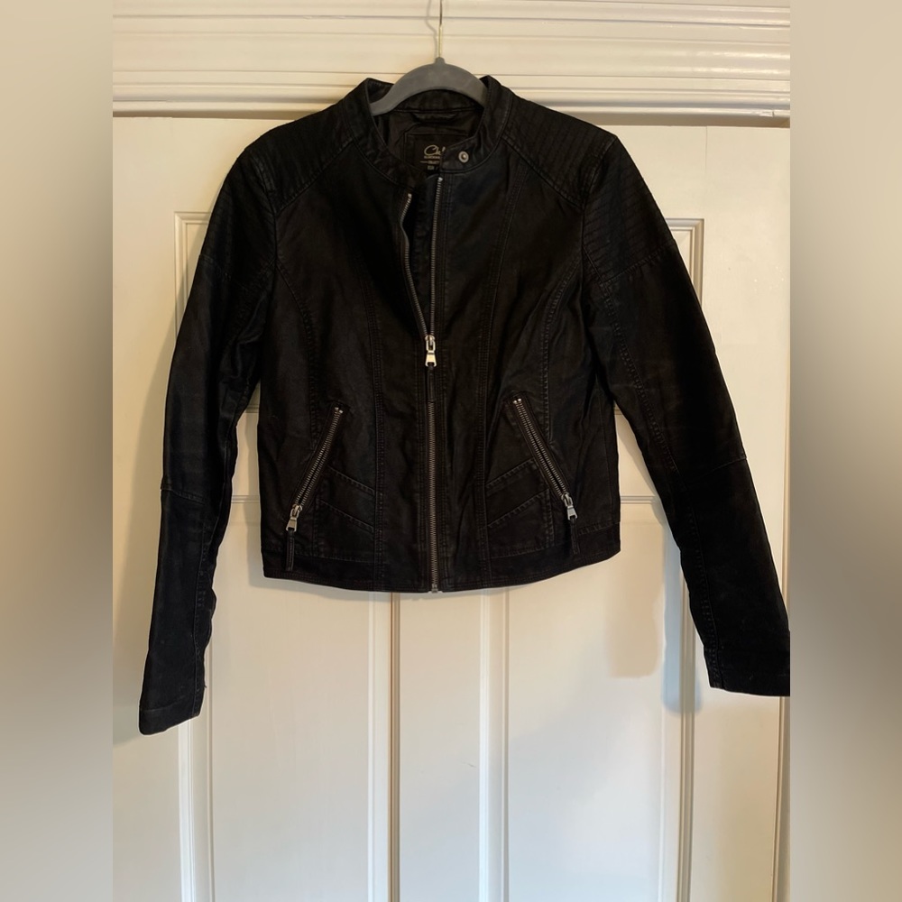 Black Clockhouse Faux Leather Jacket
